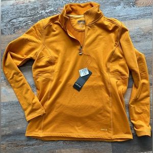 NWT Mustard Orvis Pullover 1/4 Zip Sweater, Size Large